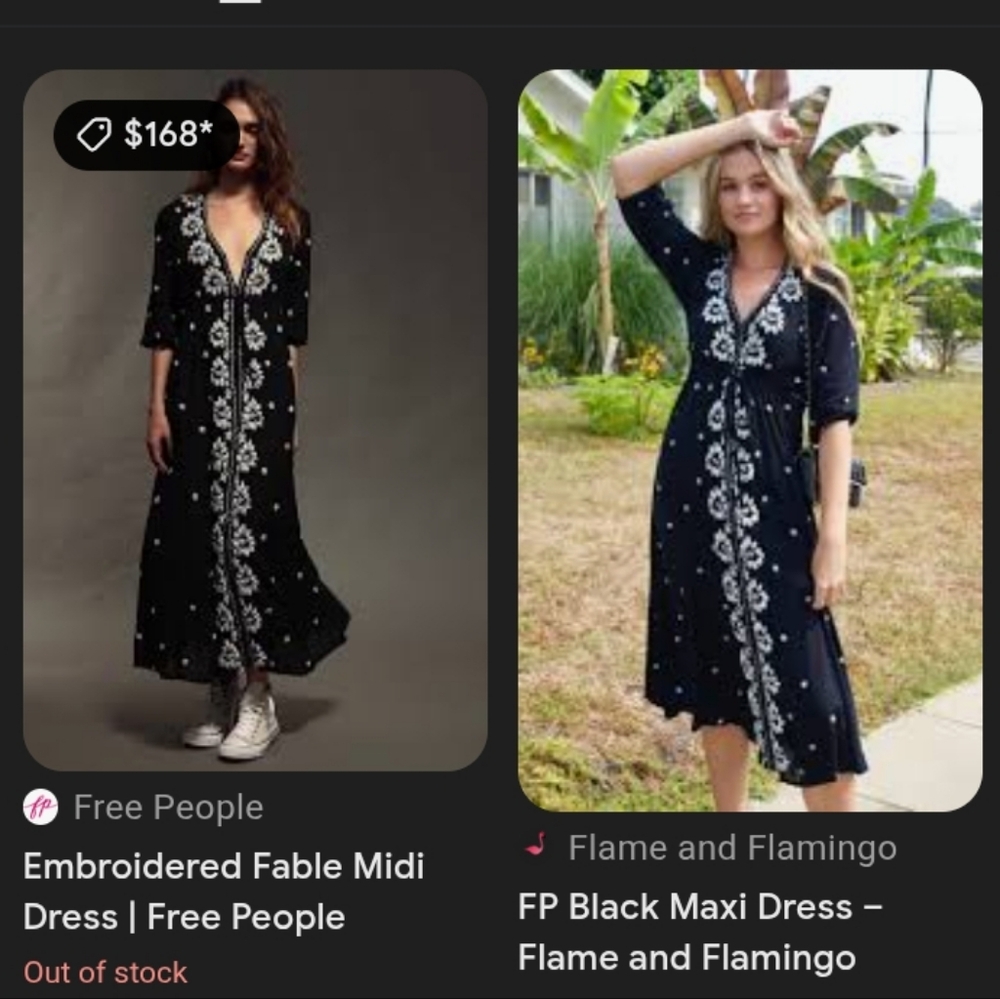 Free People Navy Floral Long Sleeve Dress.Pit To Pit 19" - Picture 9 of 9